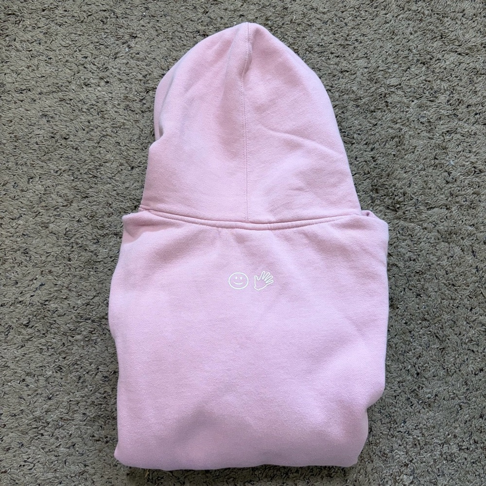 Glossier Pink Hoodie Size L - Picture 9 of 9
